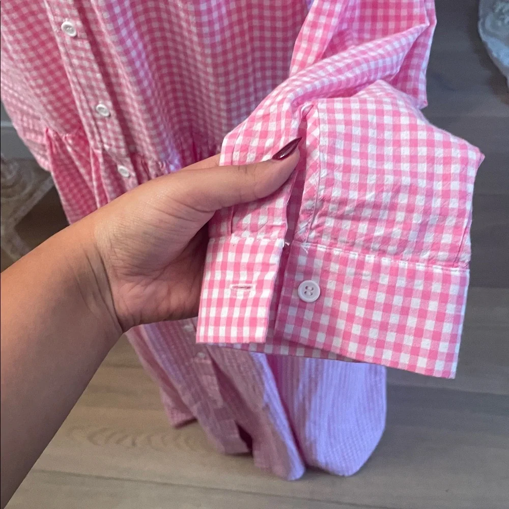 Pink Gingham Button-Front Maxi Dress - Picture 4 of 7